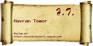 Havran Tomor névjegykártya